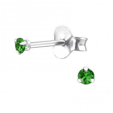 Round 2mm - 925 Sterling Silver Basic Ear Studs A4S31128