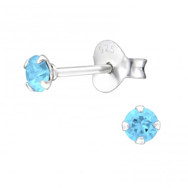 Round 3mm - 925 Sterling Silver Basic Ear Studs A4S31129