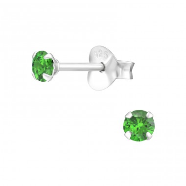 Round 3mm - 925 Sterling Silver Basic Ear Studs A4S31129