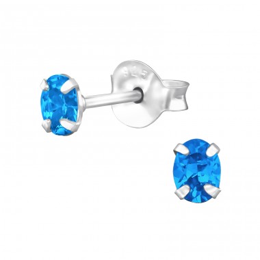 3x4mm Ovál - Šperkovní Stříbro 925 Základní Náušnice A4S31131