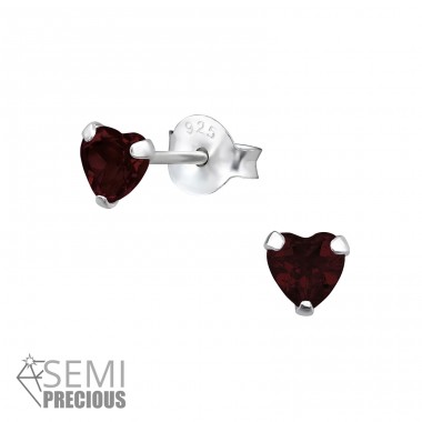 4mm Heart - 925 Sterling Silver Basic Ear Studs A4S31147