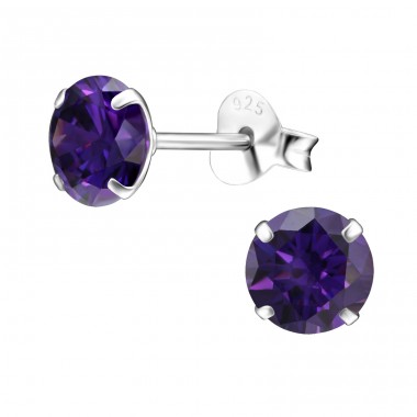 Round 6mm - 925 Sterling Silver Basic Ear Studs A4S33206