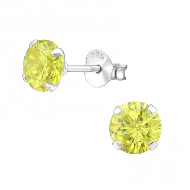 Round 6mm - 925 Sterling Silver Basic Ear Studs A4S34040
