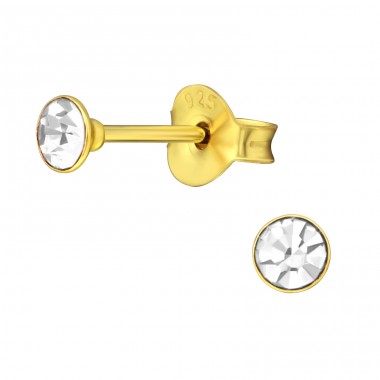 Round 3mm - 925 Sterling Silver Basic Ear Studs A4S35411