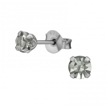 4mm Round - 925 Sterling Silver Basic Ear Studs A4S35796