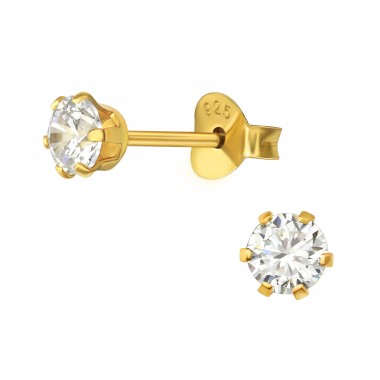 4mm Round - 925 Sterling Silver Basic Earrings A4S36139