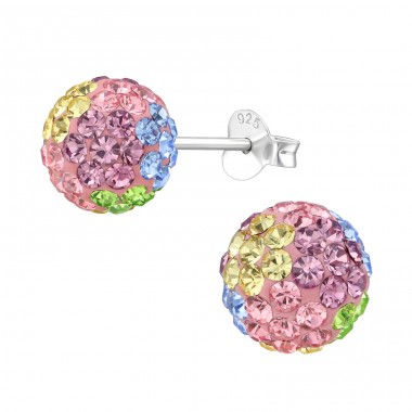 Ball 8mm - 925 Sterling Silver Basic Ear Studs A4S39271