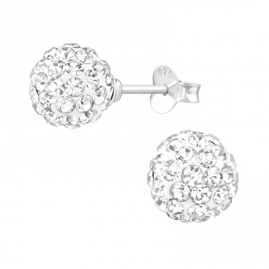 Ball 8mm - 925 Sterling Silver Basic Ear Studs A4S39281