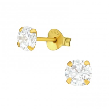 Round 5mm - 925 Sterling Silver Basic Ear Studs A4S39317