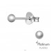 Sferă platinată 3mm - Argint 925 Cercei Clasice A4S44116