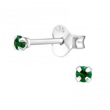 2mm - 4 Prong - 925 Sterling Silver Basic Ear Studs A4S46675