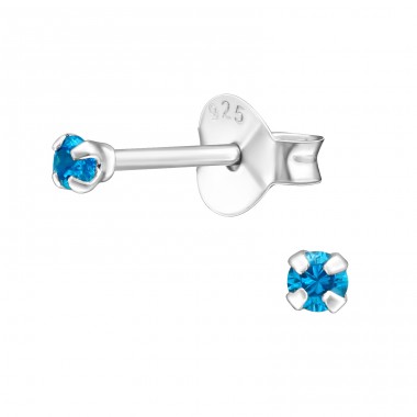 2mm - 4 Prong - 925 Sterling Silver Basic Ear Studs A4S46675