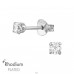 Round with cubic zirconia 3 mm  - 925 Sterling Silver Basic Ear Studs A4S48918