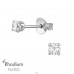 Rund mit kubischem Zirkon 3 mm  - 925Er Silber Basic Ohrstecker A4S48918