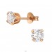 Pozłacane Okrągłe 5mm z Cyrkonią - Srebro Próby 925 Klasyczne Kolczyki Sztyfty A4S49545