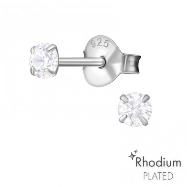 Silber Rund 3mm - Basic Ohrringe aus 925 Silber A4S8985