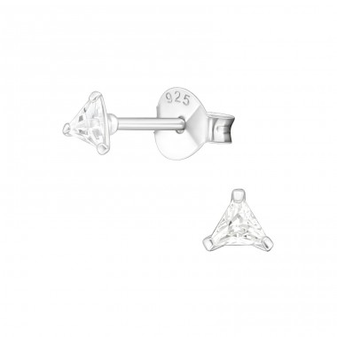 Silbernes Dreieck 3mm - 925er Silber Basic Ohrstecker A4S9467