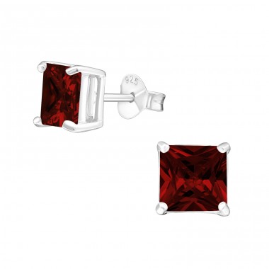 Square 6mm - 925 Sterling Silver Basic Ear Studs A4S996