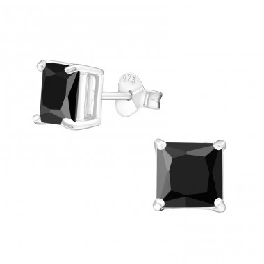 Silberquadrat 6mm - 925er Silber Basic Ohrstecker A4S996