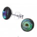 Round - 925 Sterling Silver Ear Studs with semi-precious stones A4S21870