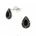 Teardrop - 925 Sterling Silver Ear Studs with semi-precious stones A4S23201