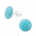 Round - 925 Sterling Silver Ear Studs with semi-precious stones A4S23409