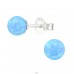 Ball Opal - 925 Sterling Silver Ear Studs with semi-precious stones A4S23612