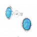 Oval Opal - 925 Sterling Silver Ear Studs with semi-precious stones A4S23665