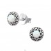 Round Opal - 925 Sterling Silver Ear Studs with semi-precious stones A4S23673