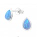 Pear Opal - 925 Sterling Silver Ear Studs with semi-precious stones A4S26811