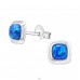 Square Opal - 925 Sterling Silver Ear Studs with semi-precious stones A4S26899
