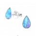 Teardrop Opal - 925 Sterling Silver Ear Studs with semi-precious stones A4S27448