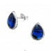 Pear - 925 Sterling Silver Ear Studs with semi-precious stones A4S30899