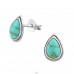 Pear - 925 Sterling Silver Ear Studs with semi-precious stones A4S35230