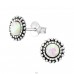 Round - 925 Sterling Silver Ear Studs with semi-precious stones A4S38649