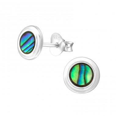 Round - 925 Sterling Silver Plain Ear Studs A4S38875