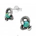 Snake - 925 Sterling Silver Ear Studs with semi-precious stones A4S39520