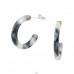 Half Hoop with acrylic - 925 Sterling Silver Plain Ear Studs A4S39737