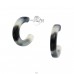 Half Hoop with acrylic - 925 Sterling Silver Plain Ear Studs A4S39740