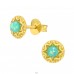 Star with Opal - 925 Sterling Silver Ear Studs With Semi-Precious Stones A4S42106