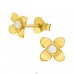 Floare aurie cu opal - Argint 925 Cercei Cu Pietre Semipreţioase A4S44579