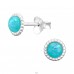 Opal rotund 4mm - Argint 925 Cercei Cu Pietre Semipreţioase A4S44637