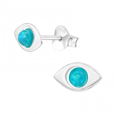 Evil Eye mit Opal - 925Er Silber Ohrstecker Mit Halbedelsteinen A4S47102