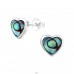 Heart with semi-preciuous stone - 925 Sterling Silver Ear Studs With Semi-Precious Stones A4S48484