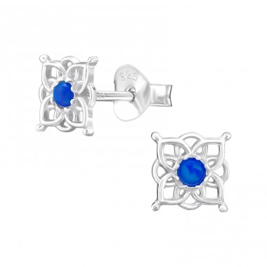 Blumen mit Opal - 925Er Silber Ohrstecker Mit Halbedelsteinen A4S49207
