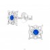 Flowers with Opal - 925 Sterling Silver Ear Studs With Semi-Precious Stones A4S49207