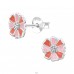 Kwiat Hibiskusa - Srebro próby 925 Kolczyki sztyfty z półszlachetnymi kamieniami A4S50308