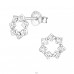 Polygon - 925 Sterling Silver Ear Studs with Crystal stones A4S16032