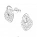 Doughnut - 925 Sterling Silver Ear Studs with Crystal stones A4S16402
