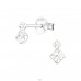 Square - 925 Sterling Silver Ear Studs with Crystal stones A4S16488